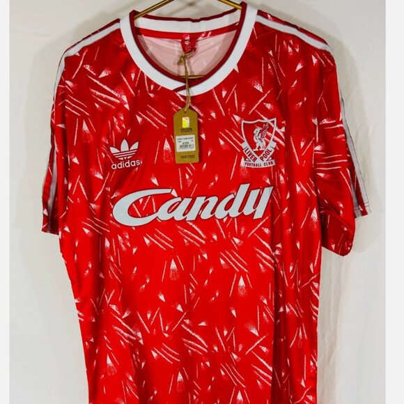 Liverpool CANDY Home Red Football Soccer Jersey XL Retro Vintage 1990s - Picture 1 of 2